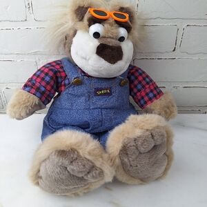 Tyco Talking Bubba Plush Bear Vintage Overalls Silly Phrases Interactive Toy 90s